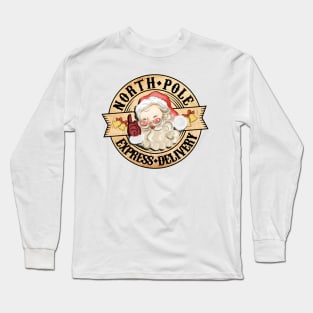 North Pole Express Delivery, Vintage Santa Long Sleeve T-Shirt